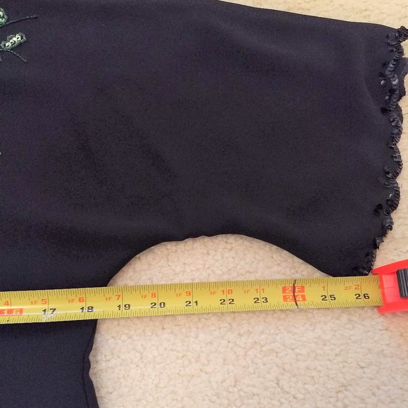 vintage 80s sequin beaded sheer floral top EUC - Picture 7 of 14